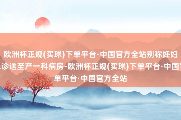 欧洲杯正规(买球)下单平台·中国官方全站别称妊妇被120急诊送至产一科病房-欧洲杯正规(买球)下单平台·中国官方全站