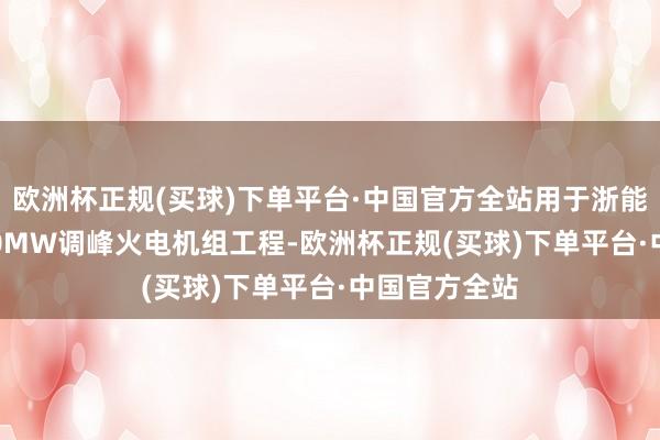 欧洲杯正规(买球)下单平台·中国官方全站用于浙能武威2×1000MW调峰火电机组工程-欧洲杯正规(买球)下单平台·中国官方全站